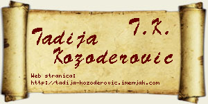 Tadija Kozoderović vizit kartica